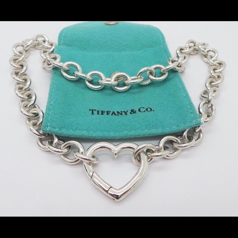 Tiffany & Co .925 STERLING SILVER HEART NECKLACE
